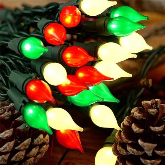 Multi Color Christmas Light Set 50 LEDs UL Certified LED String Lights Plug in - Picture 3 of 6